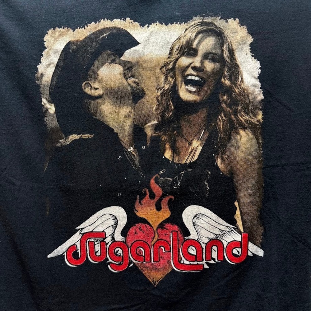 Sugarland 2009 Tour T Shirt Mens Medium Black Double Sided Country Music Graphic - Picture 2 of 6